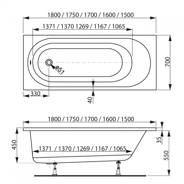 Акриловая ванна Vagnerplast Kasandra (160x70) VPBA167KAS2X-04